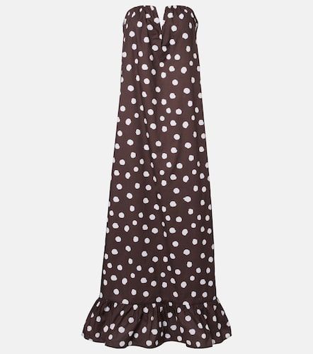 Polka-dot cotton-blend maxi dress - Adriana Degreas - Modalova
