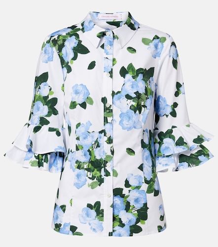 Camicia in misto cotone floreale con volant - Carolina Herrera - Modalova