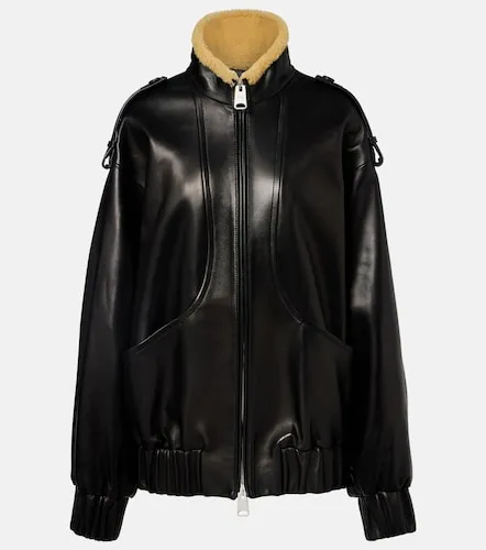 Sigi shearling-trimmed leather jacket - Khaite - Modalova