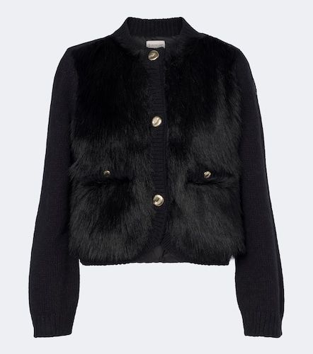 Down-paneled alpaca and wool-blend cardigan - Moncler - Modalova
