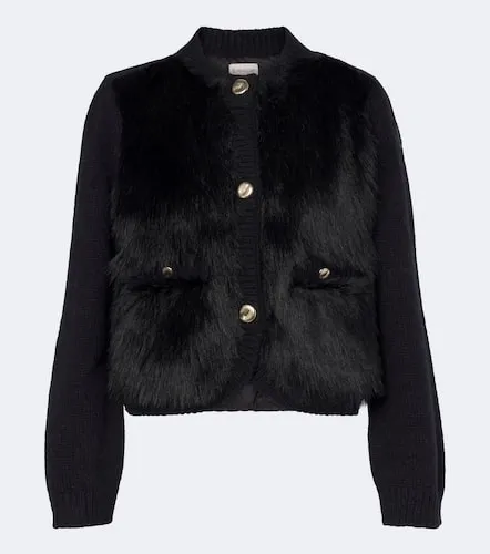 Down-paneled alpaca and wool-blend cardigan - Moncler - Modalova