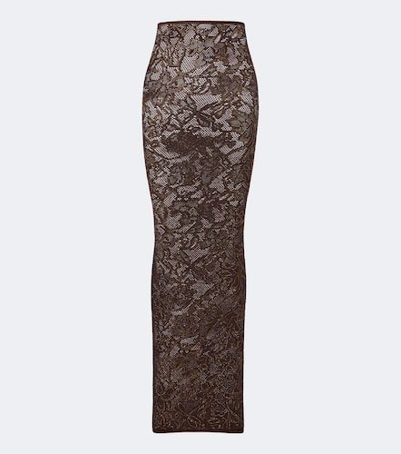 Embellished silk-blend lace maxi skirt - Gucci - Modalova