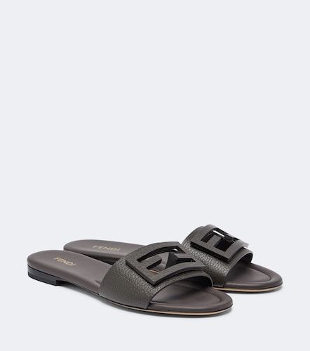 Fendi BaguetteÂ® leather slides - Fendi - Modalova
