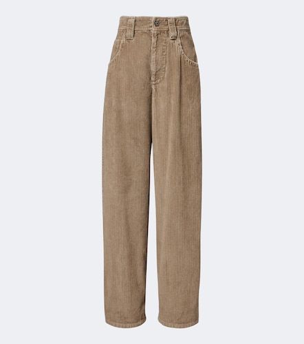 Pantalones rectos de pana de algodón con cuentas Monili - Brunello Cucinelli - Modalova