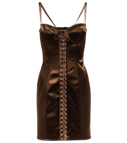 Lace-up satin minidress - Dolce&Gabbana - Modalova