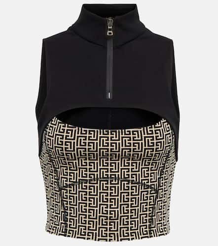 Balmain Monogram jersey crop top - Balmain - Modalova