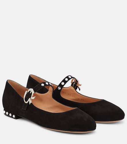 Crystal Mary Ribbon suede ballet flats - Gianvito Rossi - Modalova