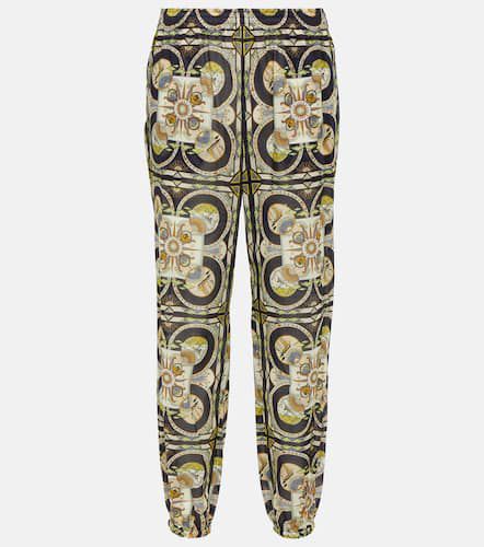 Printed cotton tapered pants - Tory Burch - Modalova