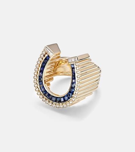 Horseshoe 18kt ring with diamonds and sapphires - Marie Lichtenberg - Modalova