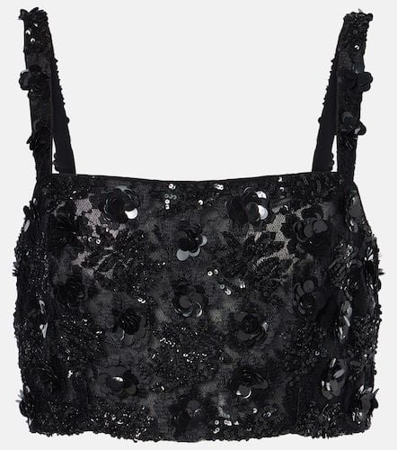 Floral-appliquÃ© sequined crop top - Dolce&Gabbana - Modalova