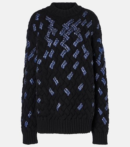 Pullover in lana vergine con paillettes - Dries Van Noten - Modalova