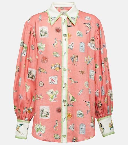 AlÃ©mais Puff-sleeve printed linen shirt - Alemais - Modalova