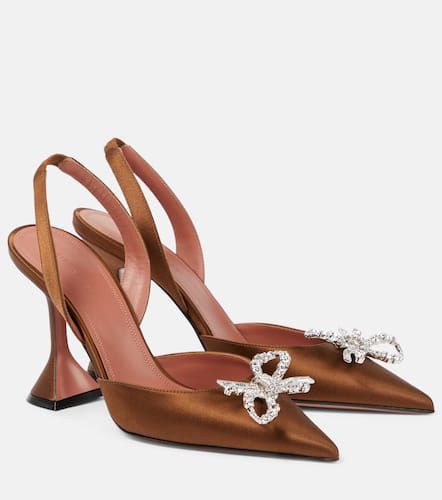 Rosie 95 satin slingback pumps - Amina Muaddi - Modalova