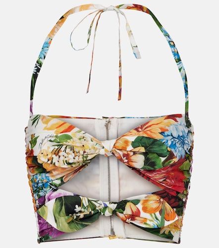 Crop top de algodón floral - Dolce&Gabbana - Modalova