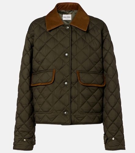 Miu Miu Steppjacke mit Leder - Miu Miu - Modalova