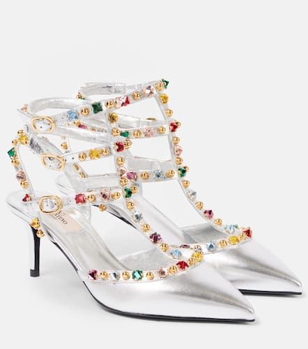 Rockstud 65 embellished leather pumps - Valentino Garavani - Modalova