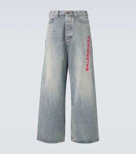 Jeans a gamba larga con ricamo - Balenciaga - Modalova