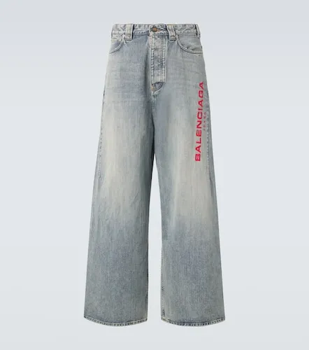 Logo embroidered wide-leg jeans - Balenciaga - Modalova