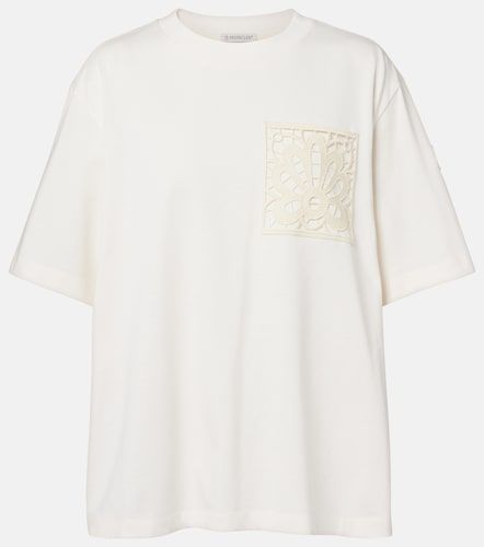Embroidered oversized cotton jersey T-shirt - Moncler - Modalova