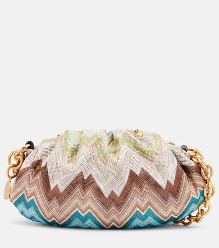 Zigzag Small leather-trimmed clutch - Missoni - Modalova