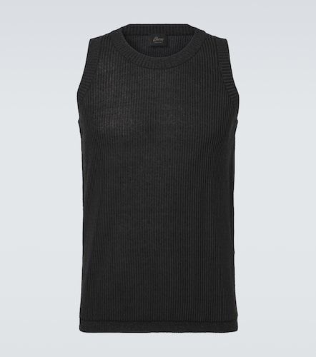 Tank top in cotone, lino e seta a coste - Brioni - Modalova