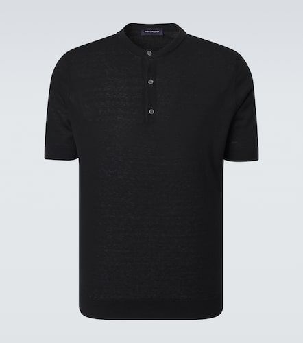 Silk and linen Henley shirt - Thom Sweeney - Modalova