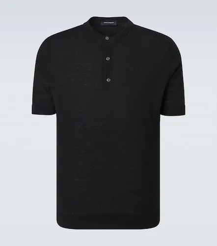 Silk and linen Henley shirt - Thom Sweeney - Modalova