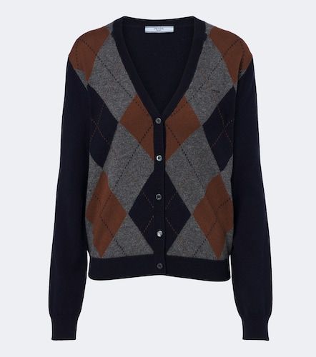 Prada Cárdigan Argyle de cachemir - Prada - Modalova