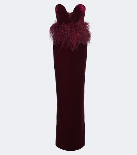 Robe Sienna aus Samt mit Federn - The New Arrivals Ilkyaz Ozel - Modalova