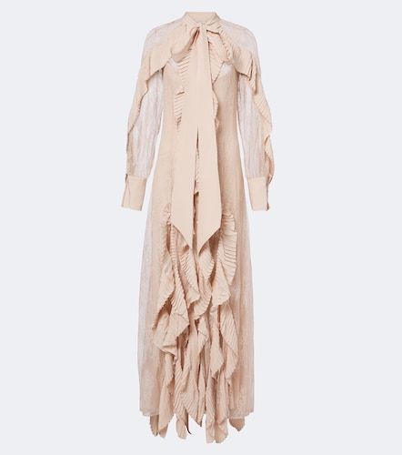 Ruffled tie-neck lace gown - Blumarine - Modalova
