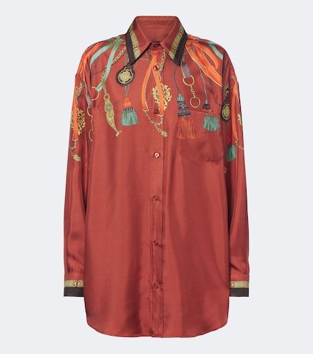 Camicia in raso di seta con stampa - Etro - Modalova