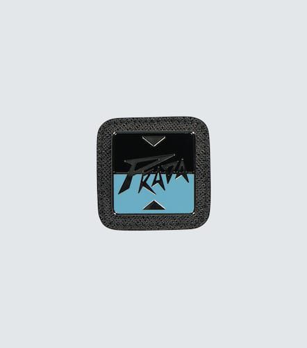 Prada Leather-trimmed logo badge - Prada - Modalova