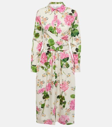 Robe chemise en coton mélangé à fleurs - Oscar de la Renta - Modalova