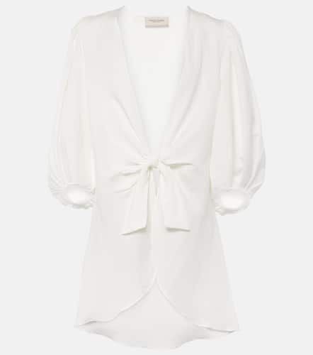 Puff-sleeve linen-blend blouse - Adriana Degreas - Modalova