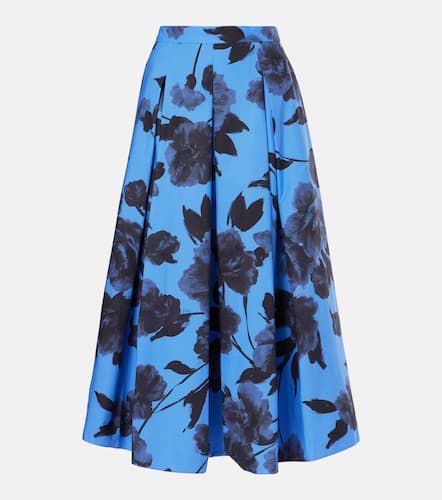 Printed cotton poplin midi skirt - Erdem - Modalova