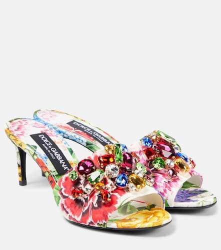 Kiera floral embellished brocade mules - Dolce&Gabbana - Modalova