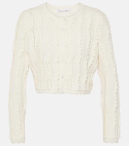 Cropped scalloped knitted cardigan - Oscar de la Renta - Modalova