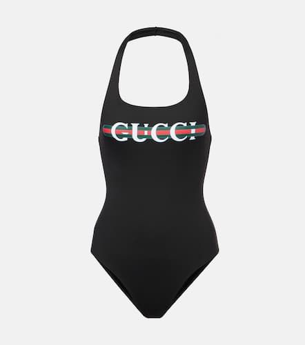 Web Stripe logo halterneck swimsuit - Gucci - Modalova