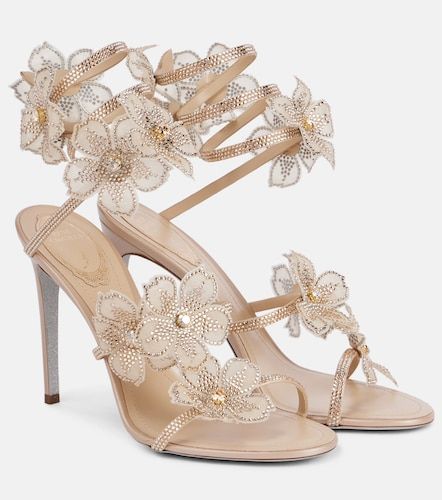 Sandalen Peach Flower aus Satin - Rene Caovilla - Modalova