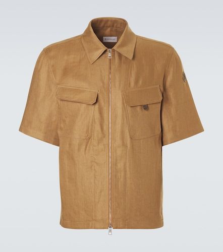 Camisa de sarga de lino con cremallera - Moncler - Modalova