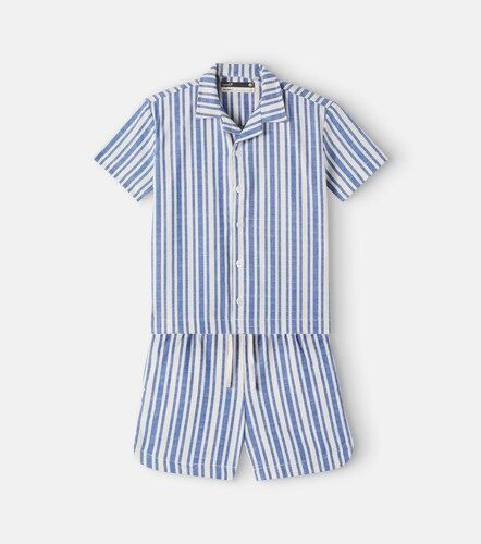 Fábula Camicia e shorts da bowling in cotone a righe - Fabula - Modalova