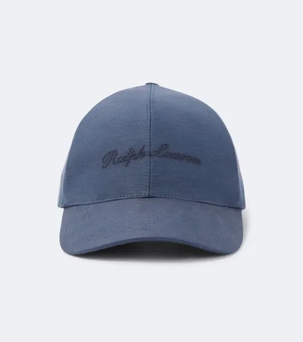 Gorra de seda y lino con logo - Ralph Lauren Purple Label - Modalova