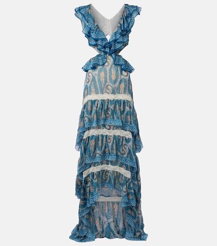 Vestido largo de seda con volantes - Etro - Modalova
