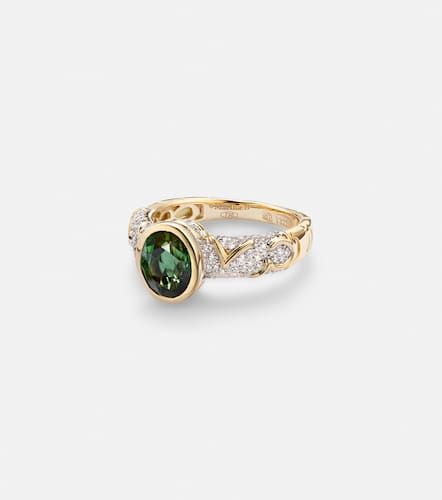 Ondine 18kt yellow ring with diamonds and green tourmaline - Marina B - Modalova