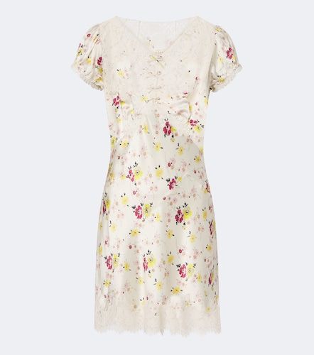 Elisaria floral lace-trimmed silk minidress - Doen - Modalova