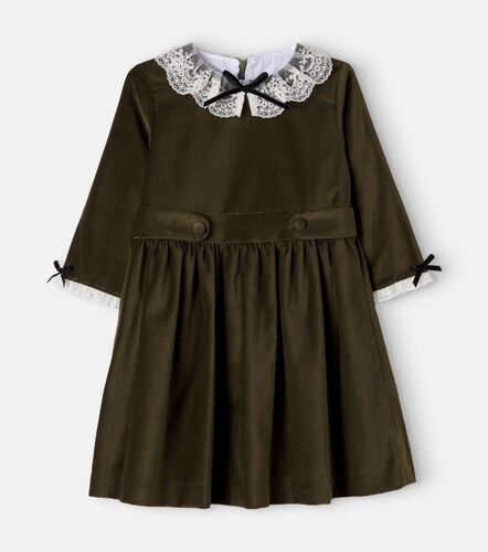 Vestido Eva de terciopelo de algodón con encaje - La Coqueta - Modalova