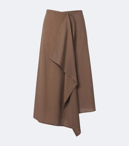 Draped cotton-blend wrap skirt - Brunello Cucinelli - Modalova