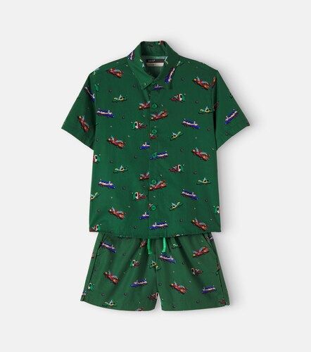 Fábula Set de camisa y shorts de algodón estampado - Fabula - Modalova