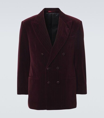 Blazer in velluto di cotone gessato - Brunello Cucinelli - Modalova