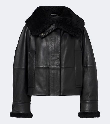 Wattierte Jacke aus Leder mit Shearling - Sportmax - Modalova